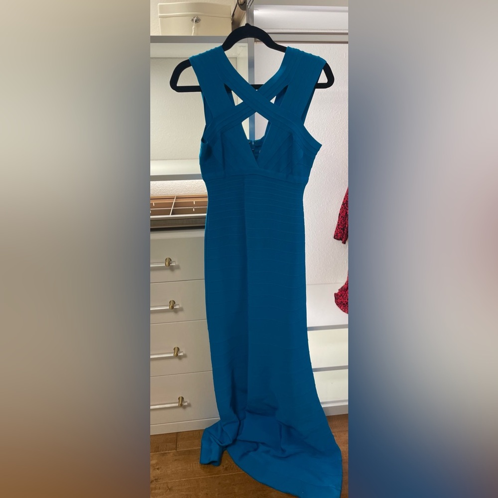 Herve Lerger Formal Turquoise Dress - Size M